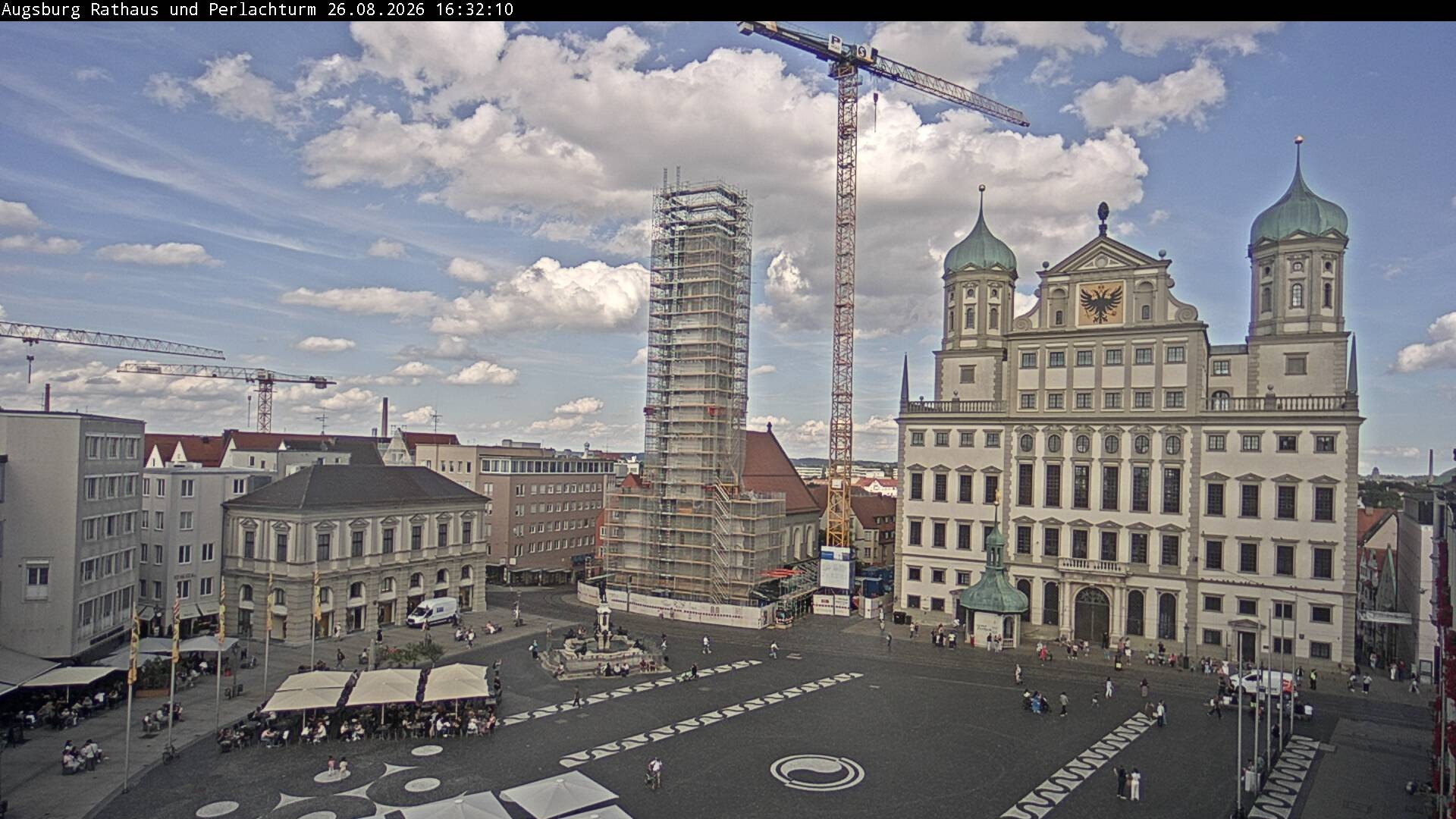 Archiv Foto Webcam Augsburger Rathausplatz und Perlachturm