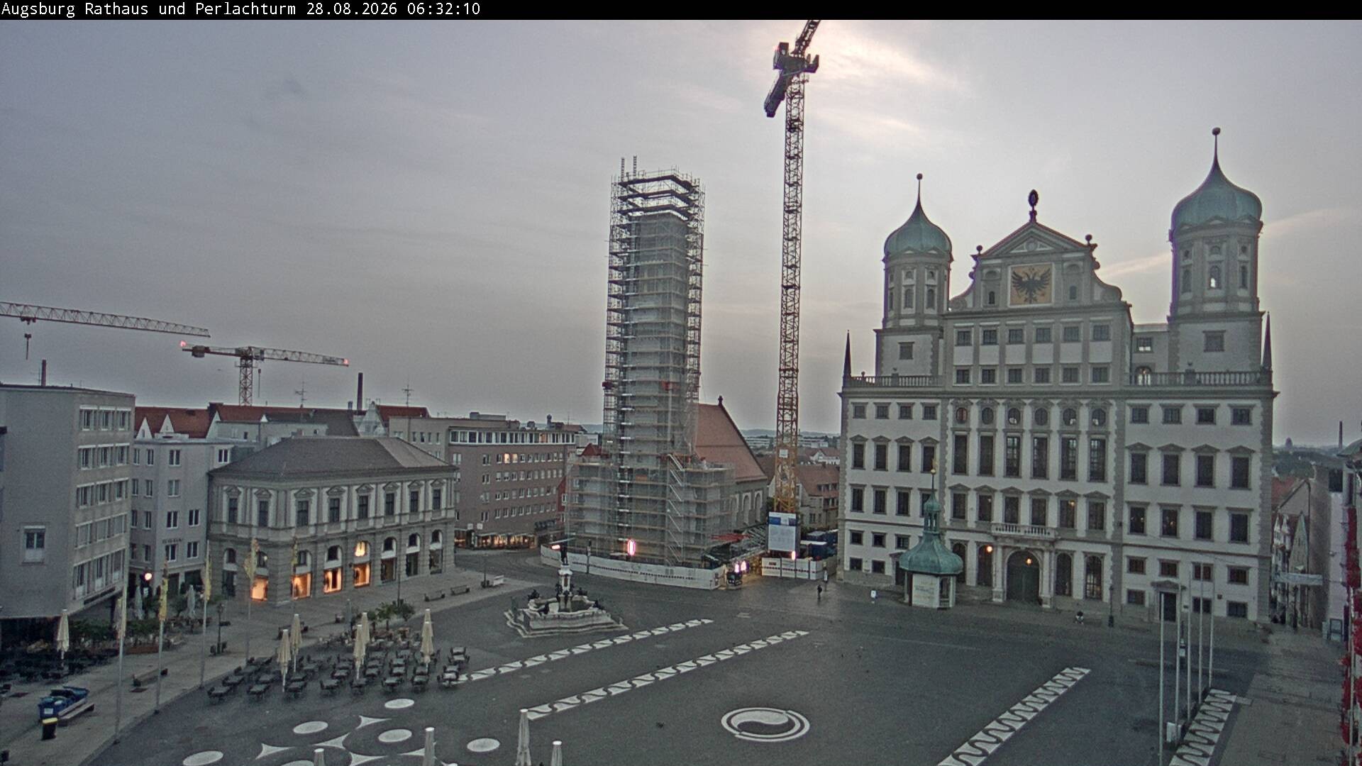 Archiv Foto Webcam Augsburger Rathausplatz und Perlachturm