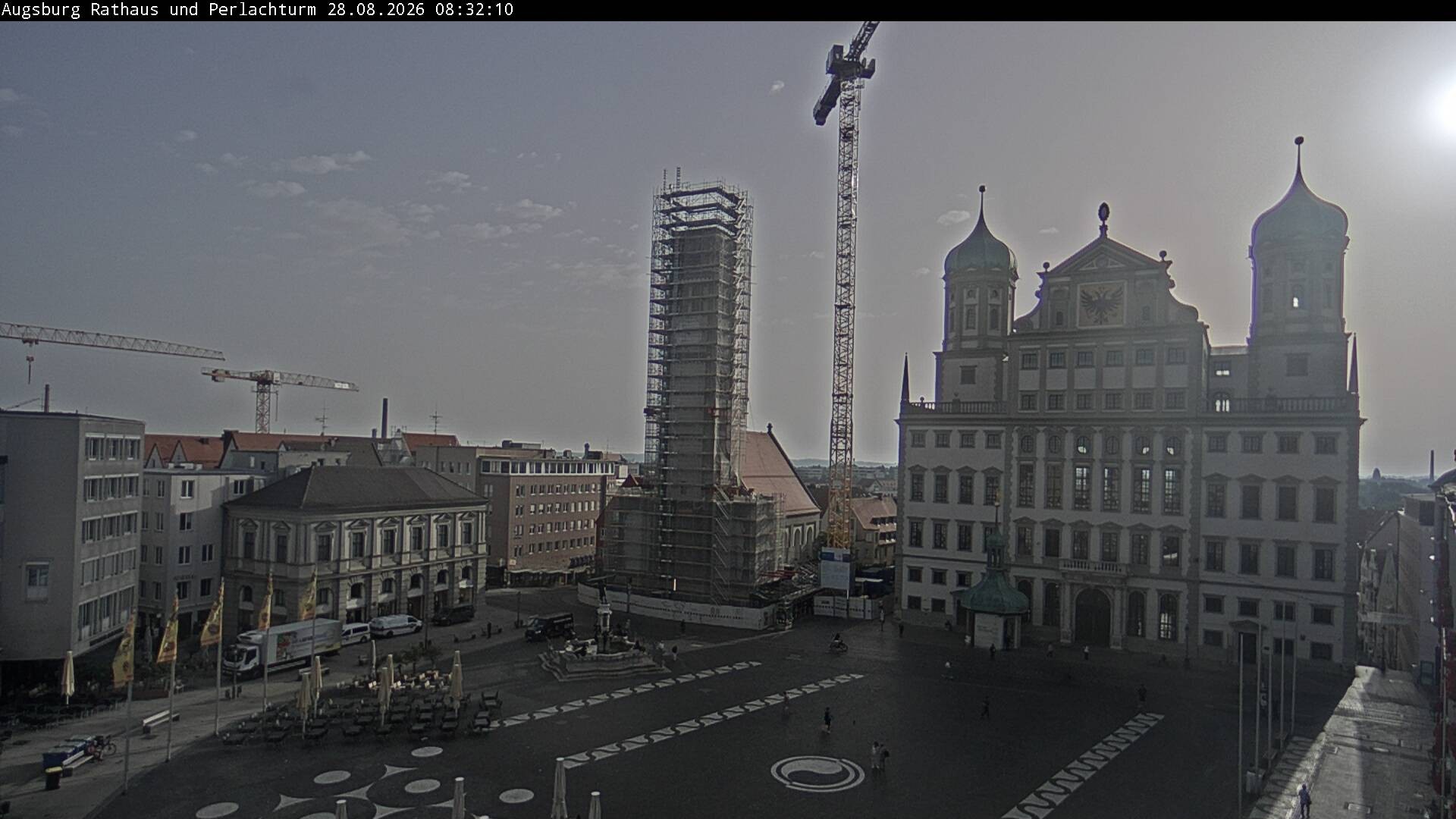 Archiv Foto Webcam Augsburger Rathausplatz und Perlachturm