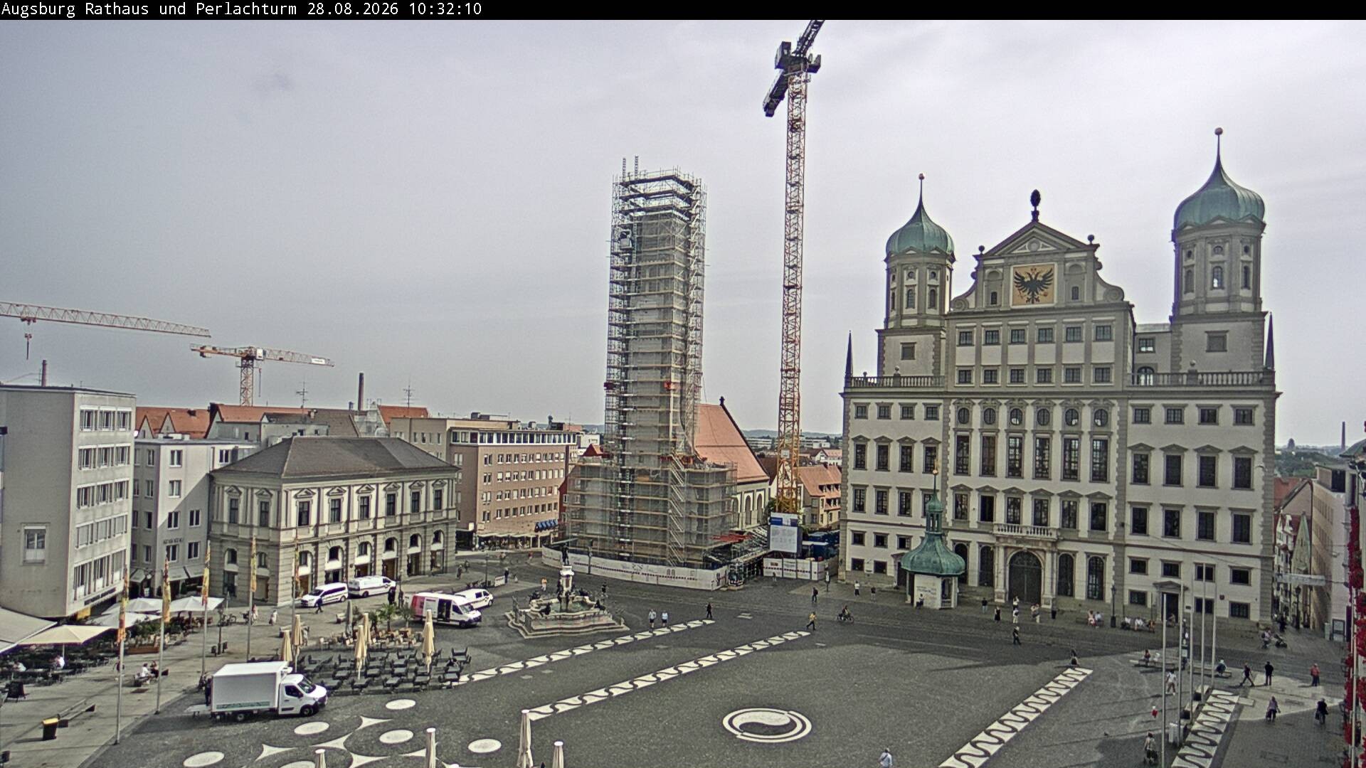 Archiv Foto Webcam Augsburger Rathausplatz und Perlachturm
