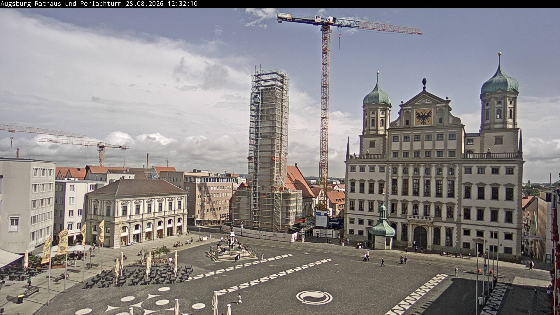 Archiv Foto Webcam Augsburger Rathausplatz und Perlachturm