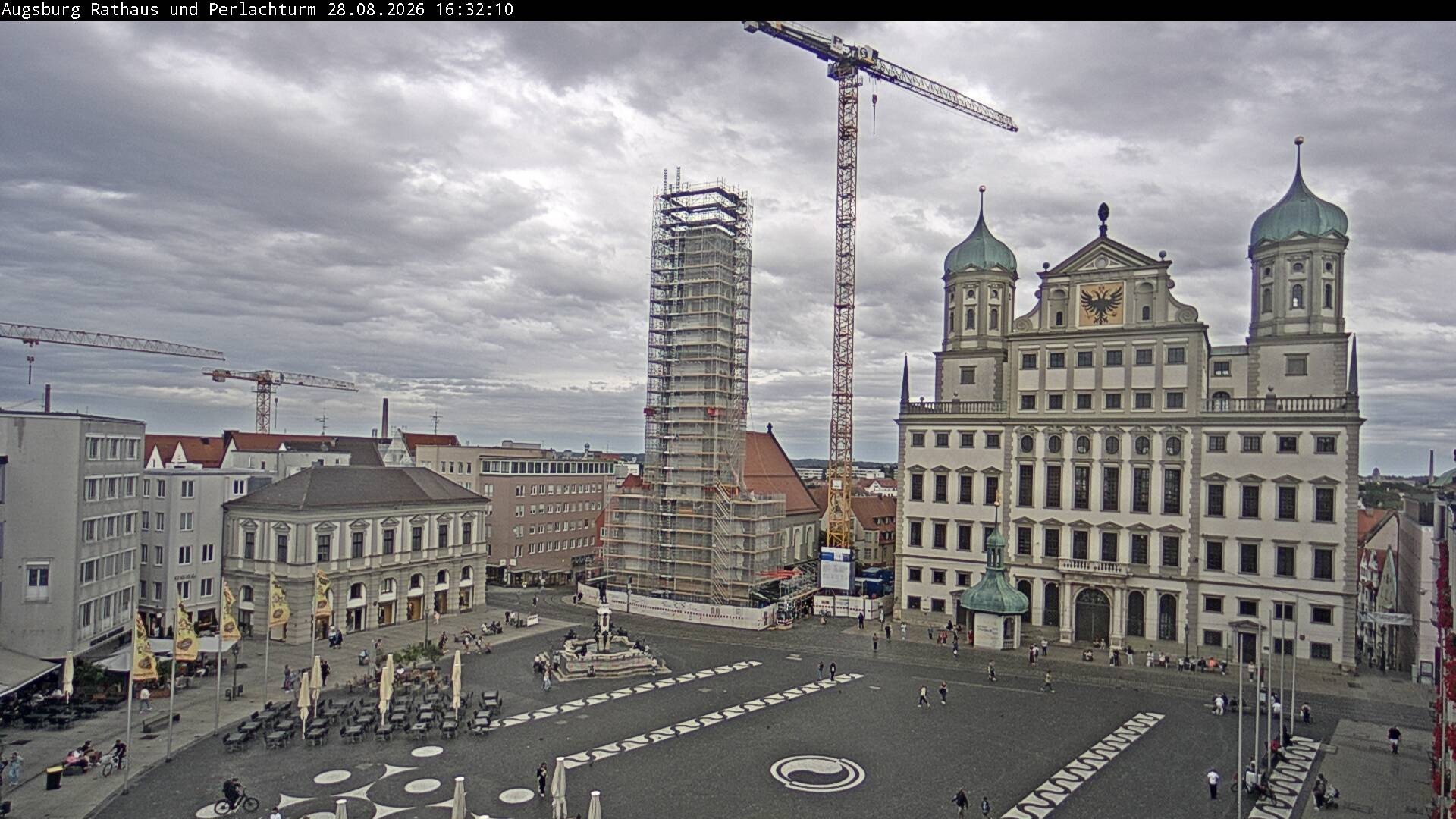Archiv Foto Webcam Augsburger Rathausplatz und Perlachturm