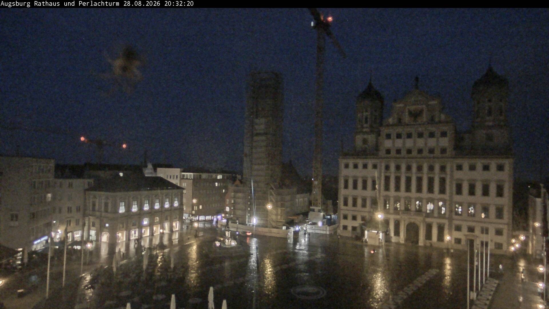 Archiv Foto Webcam Augsburger Rathausplatz und Perlachturm