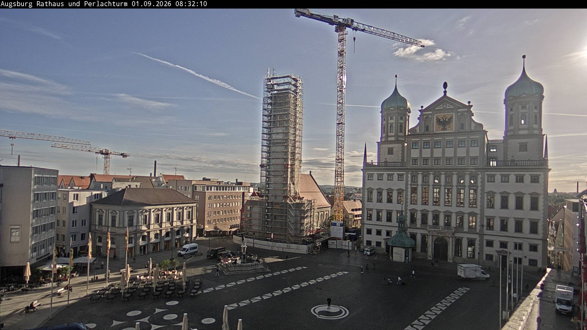 Archiv Foto Webcam Augsburger Rathausplatz und Perlachturm