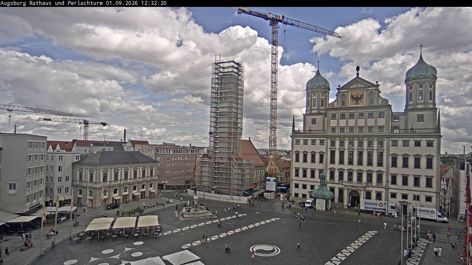 Archiv Foto Webcam Augsburger Rathausplatz und Perlachturm