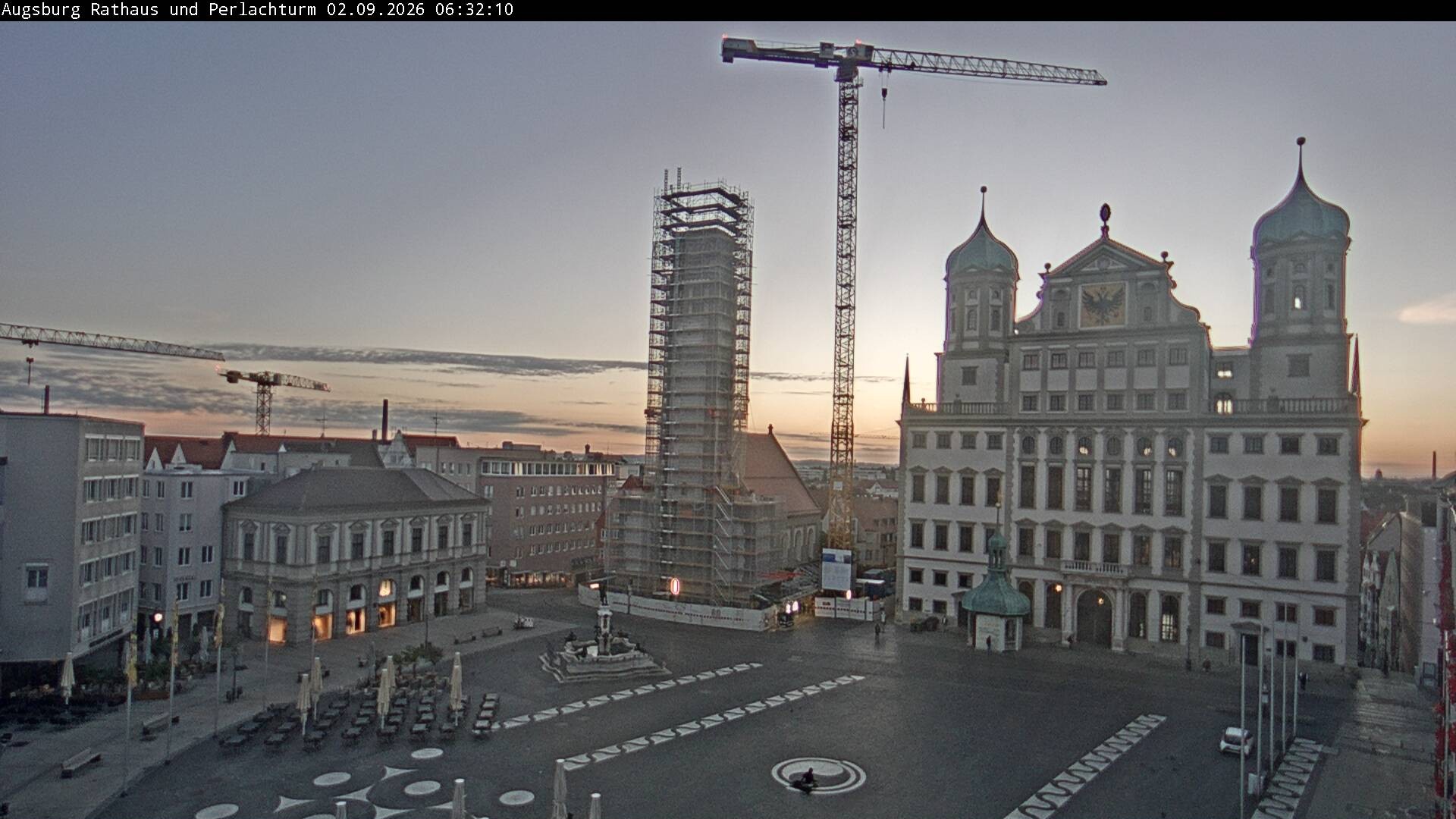 Archiv Foto Webcam Augsburger Rathausplatz und Perlachturm