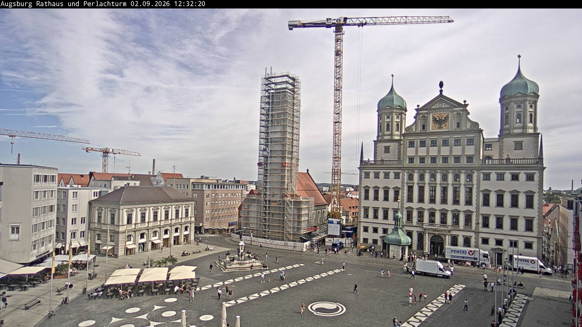 Archiv Foto Webcam Augsburger Rathausplatz und Perlachturm