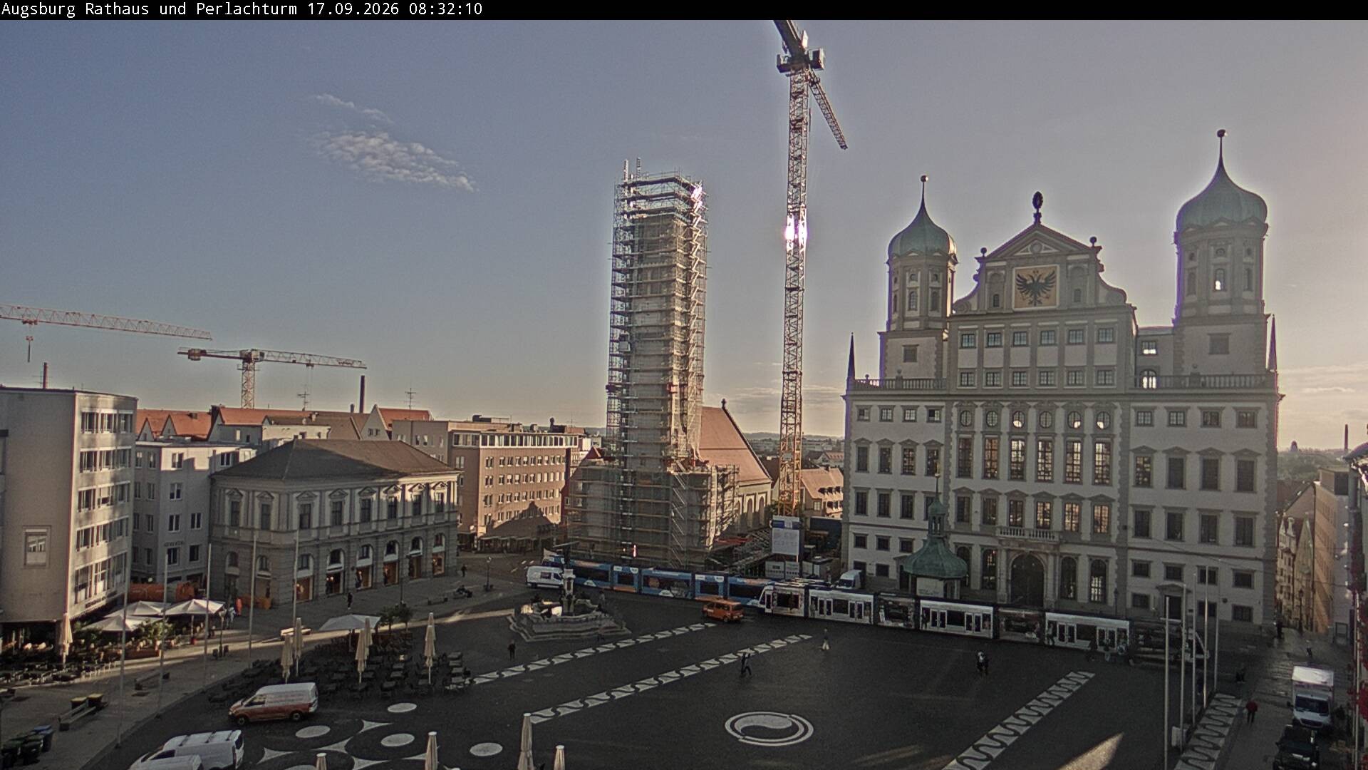 Archiv Foto Webcam Augsburger Rathausplatz und Perlachturm