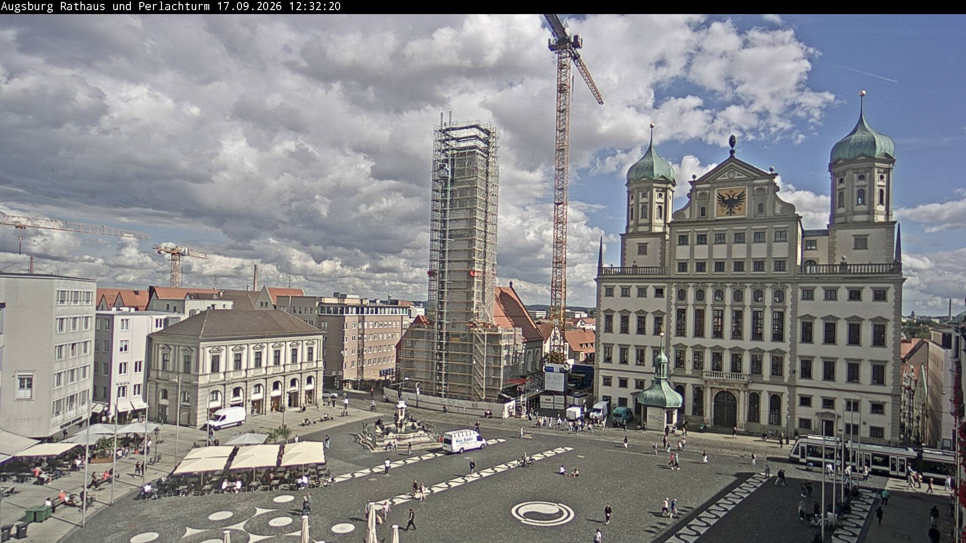 Archiv Foto Webcam Augsburger Rathausplatz und Perlachturm