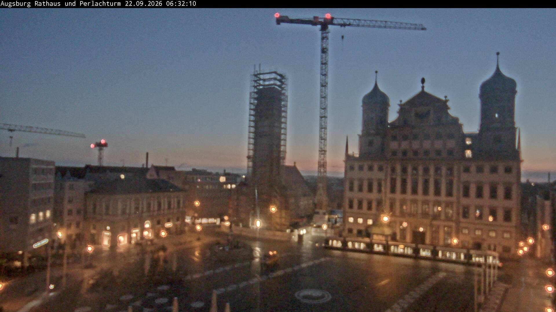 Archiv Foto Webcam Augsburger Rathausplatz und Perlachturm