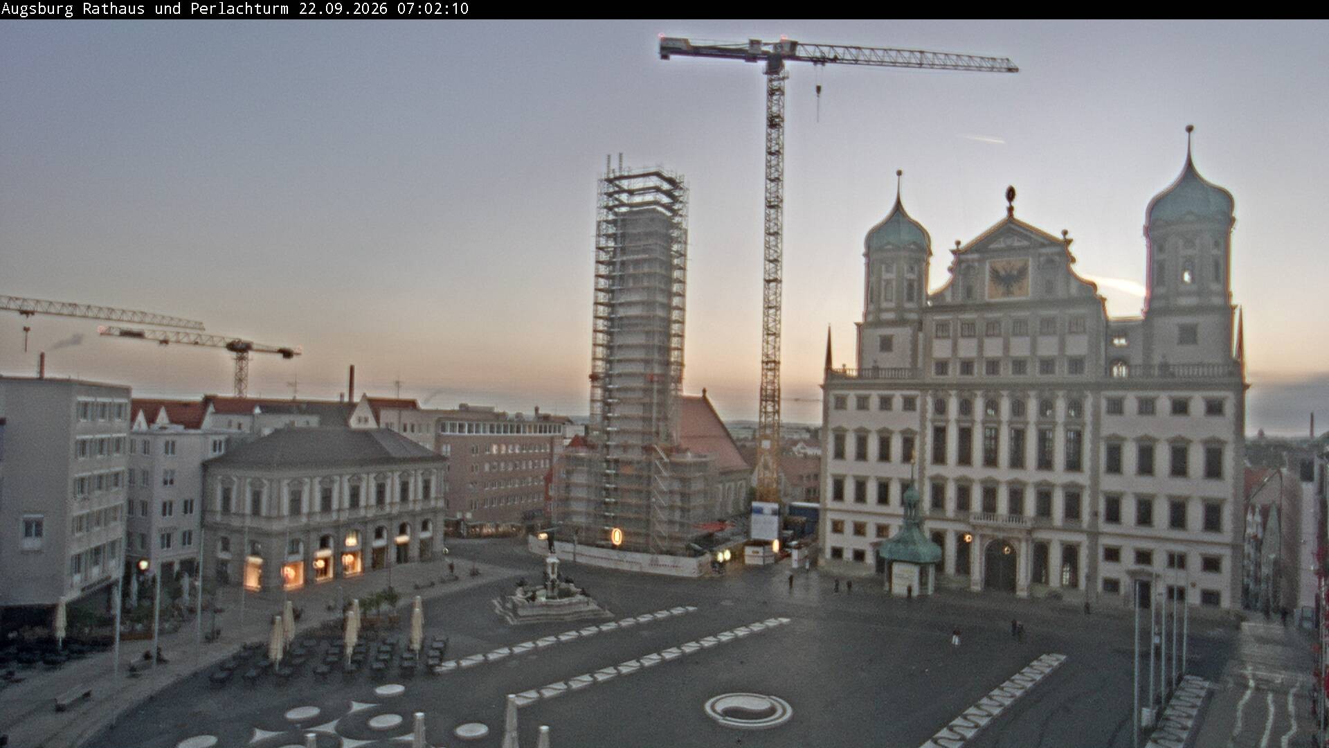 Archiv Foto Webcam Augsburger Rathausplatz und Perlachturm