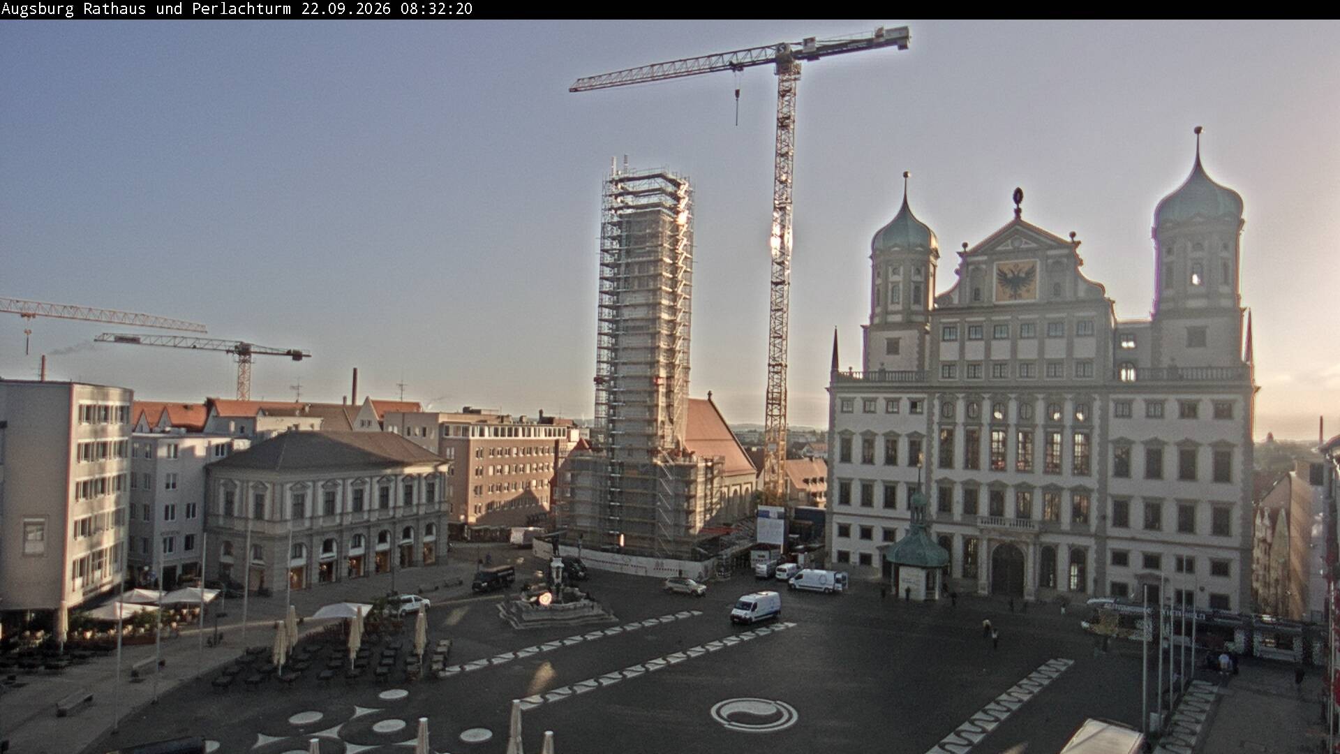 Archiv Foto Webcam Augsburger Rathausplatz und Perlachturm