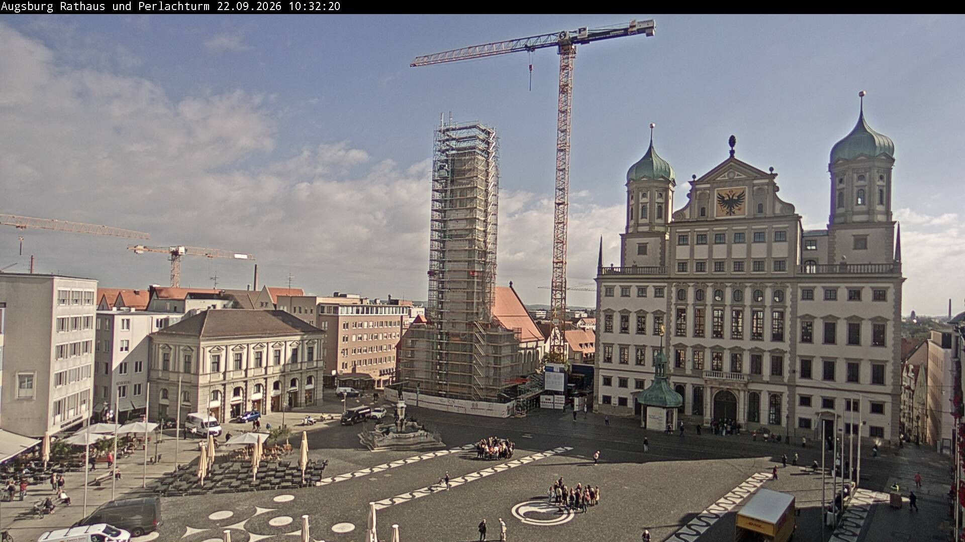 Archiv Foto Webcam Augsburger Rathausplatz und Perlachturm
