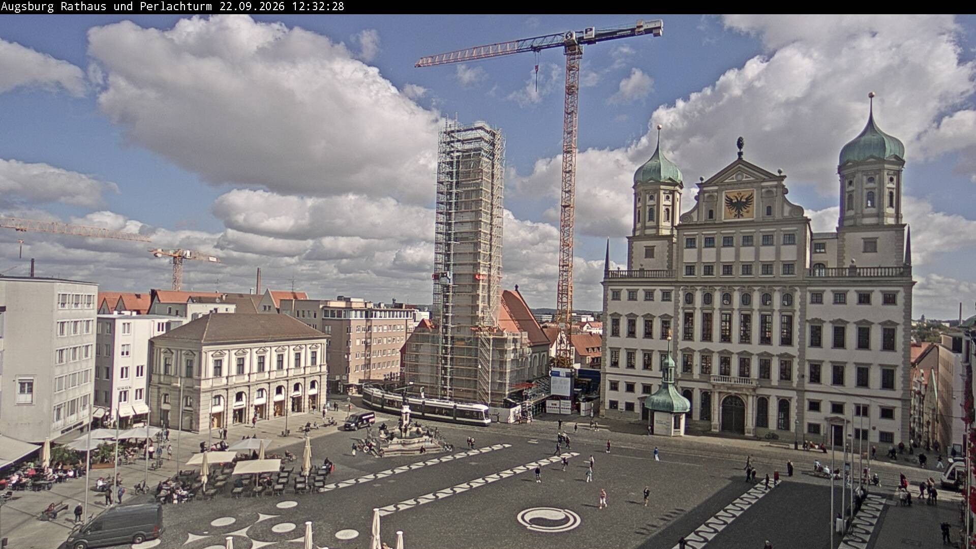 Archiv Foto Webcam Augsburger Rathausplatz und Perlachturm