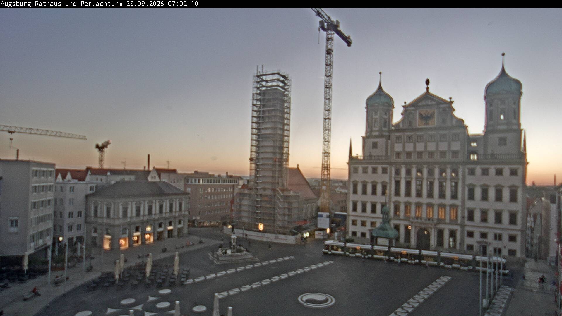 Archiv Foto Webcam Augsburger Rathausplatz und Perlachturm