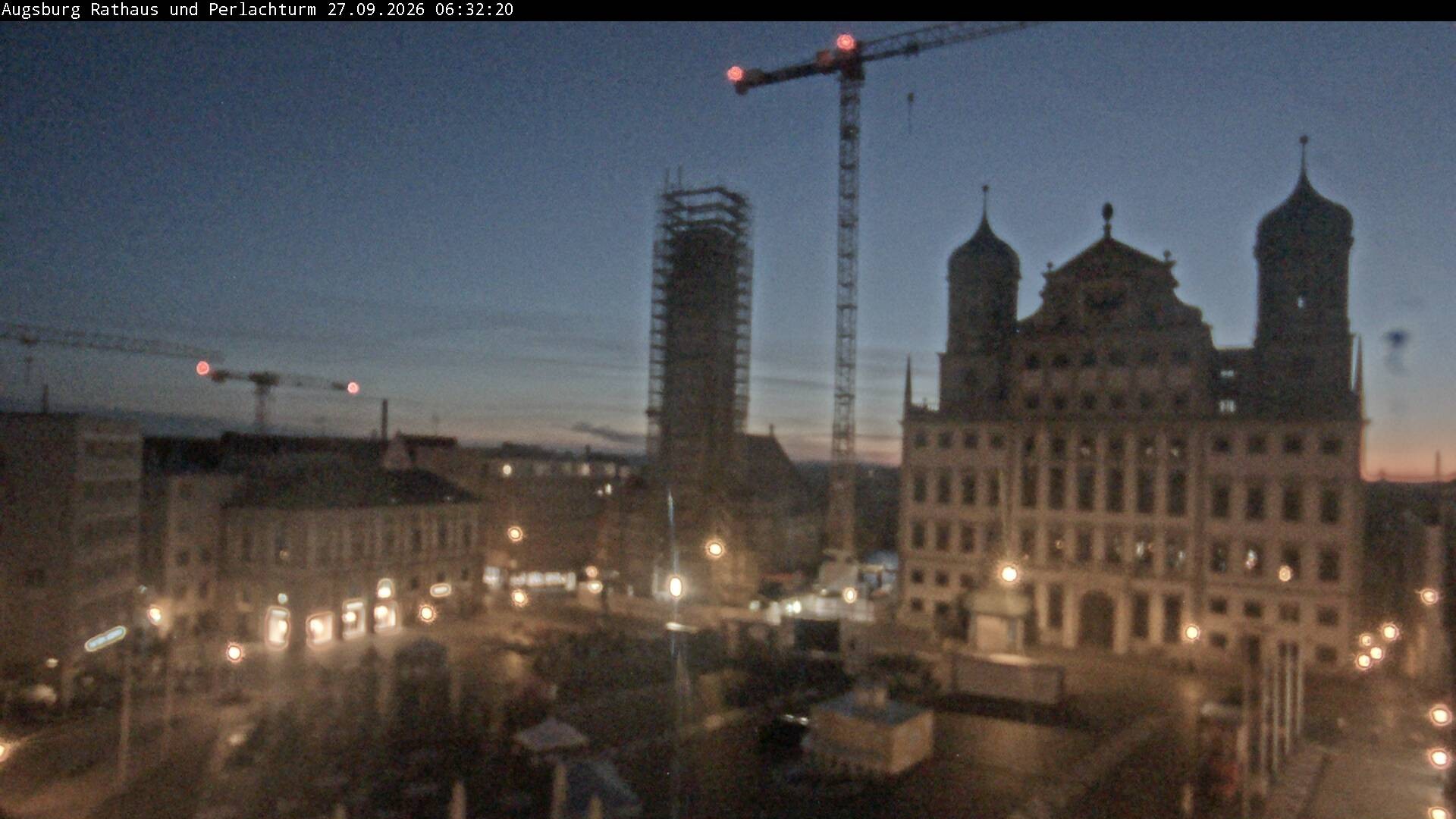 Archiv Foto Webcam Augsburger Rathausplatz und Perlachturm