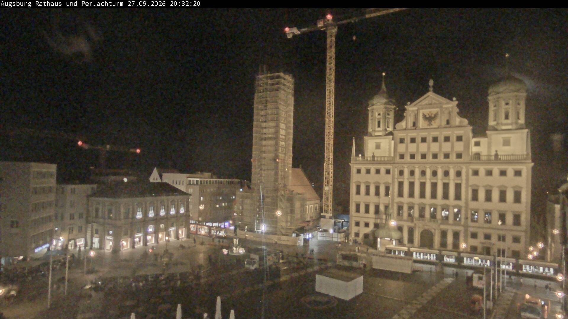 Archiv Foto Webcam Augsburger Rathausplatz und Perlachturm