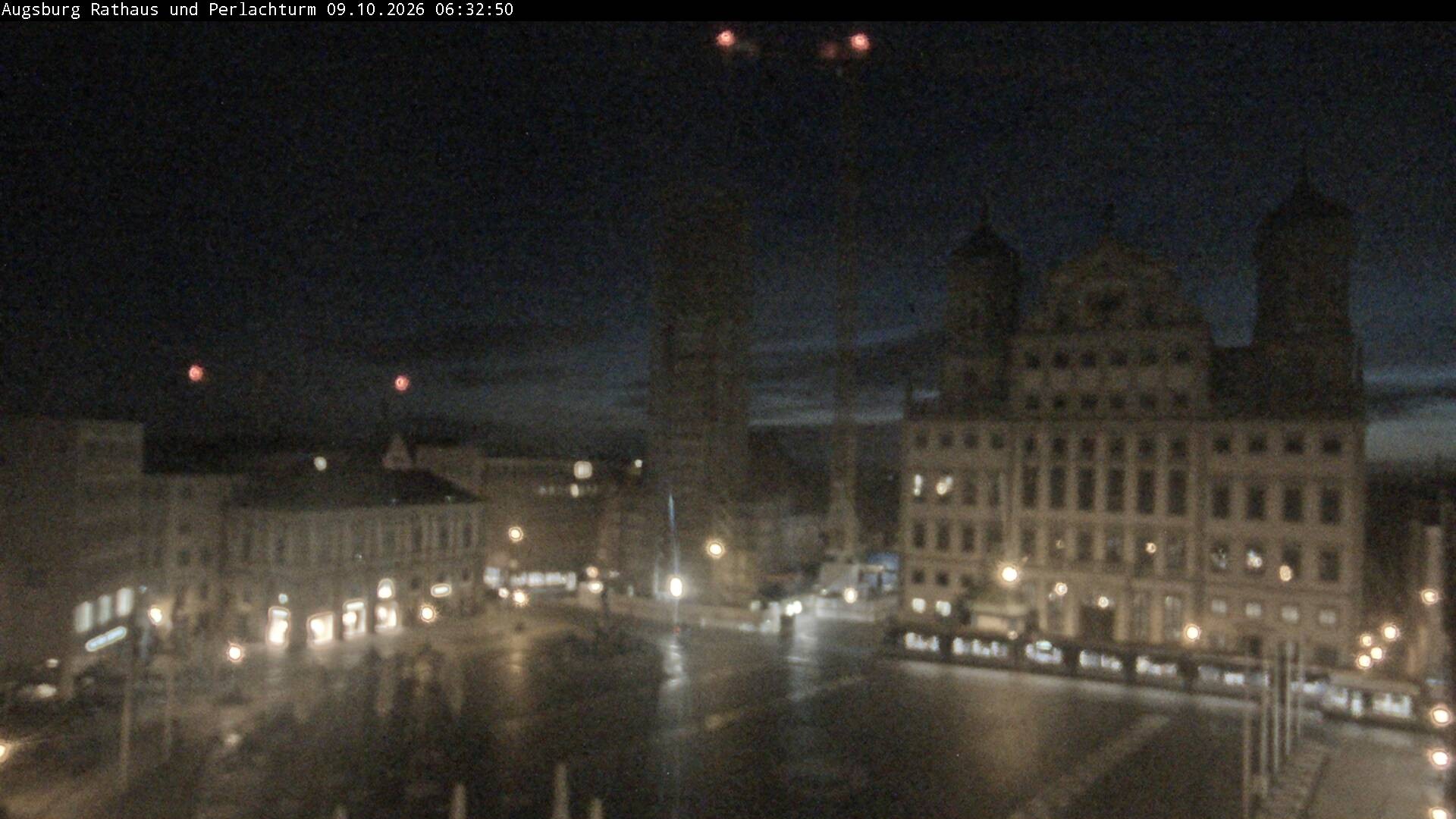 Archiv Foto Webcam Augsburger Rathausplatz und Perlachturm