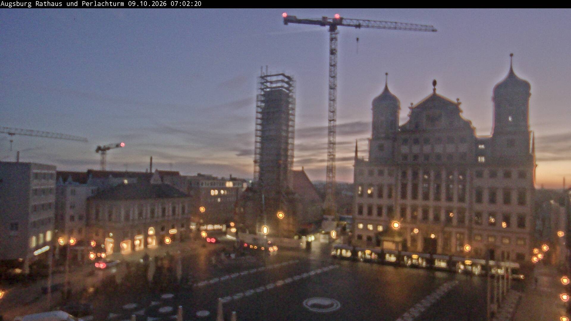 Archiv Foto Webcam Augsburger Rathausplatz und Perlachturm