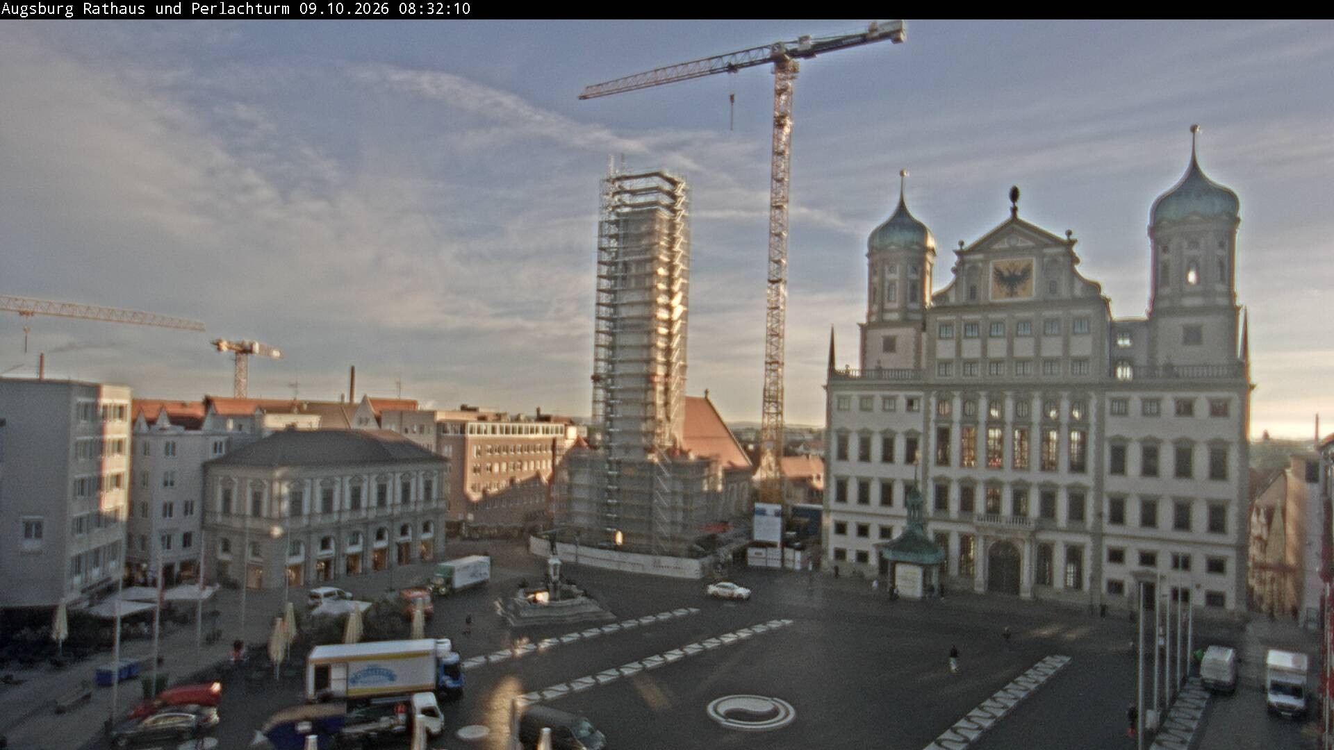 Archiv Foto Webcam Augsburger Rathausplatz und Perlachturm