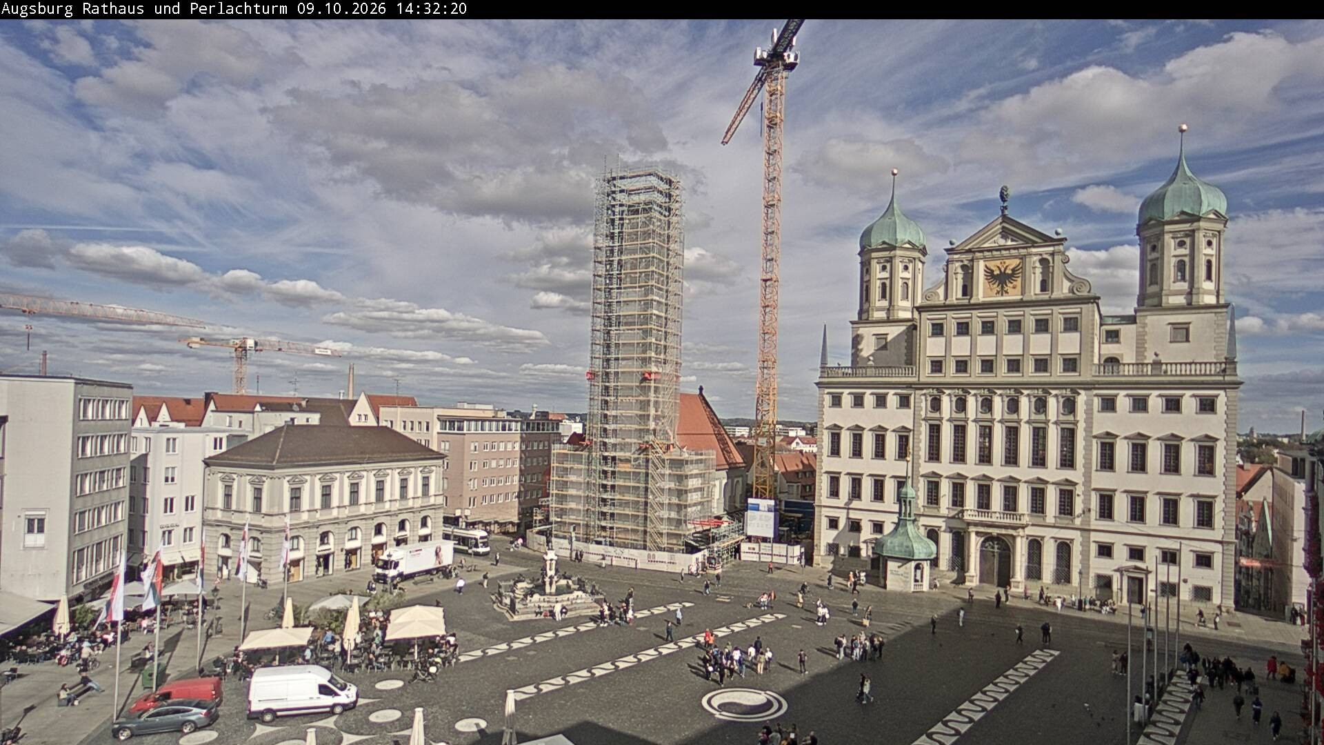 Archiv Foto Webcam Augsburger Rathausplatz und Perlachturm