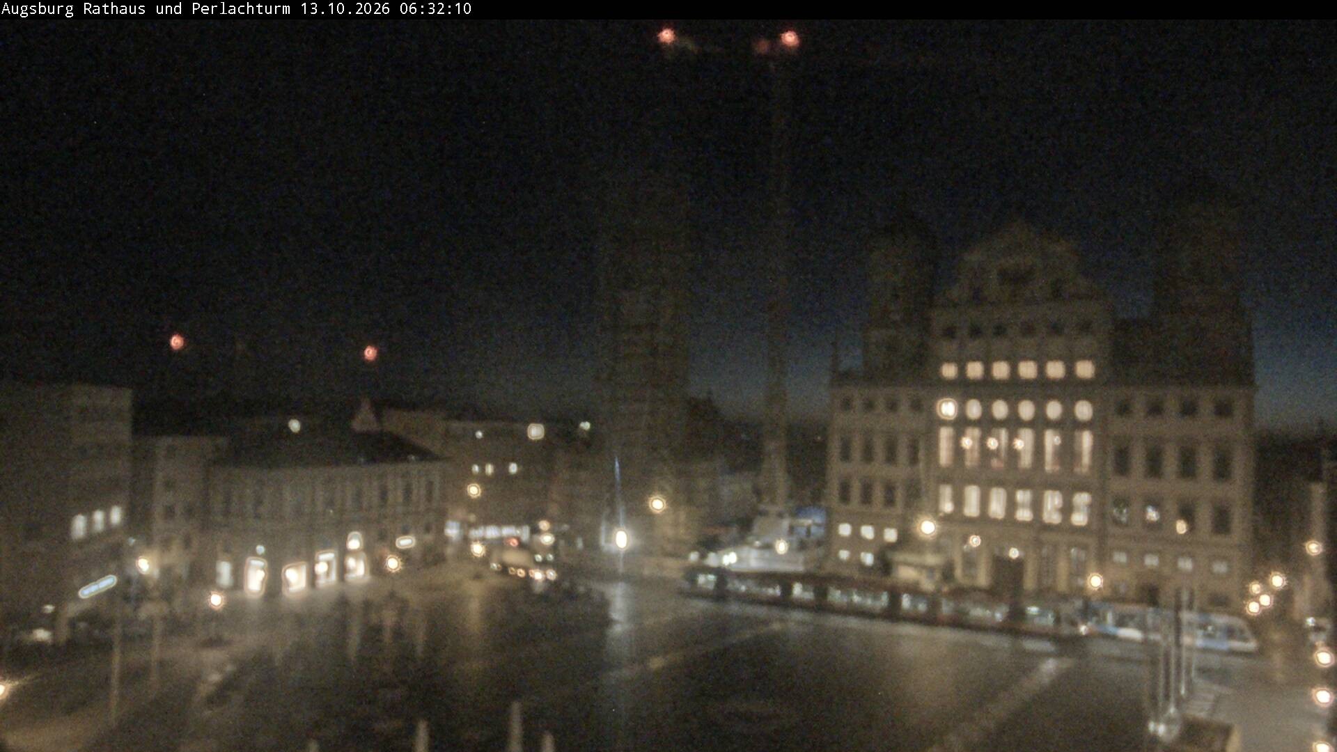 Archiv Foto Webcam Augsburger Rathausplatz und Perlachturm
