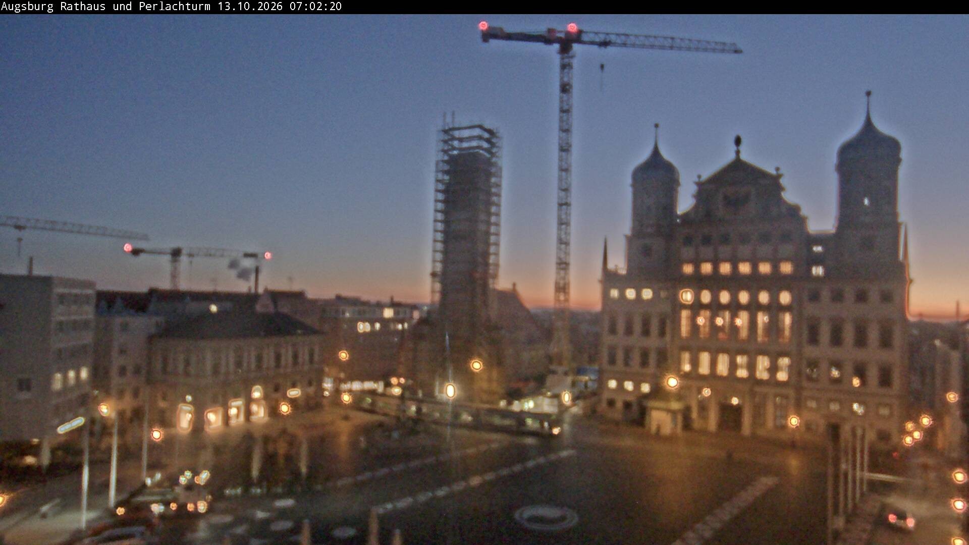 Archiv Foto Webcam Augsburger Rathausplatz und Perlachturm