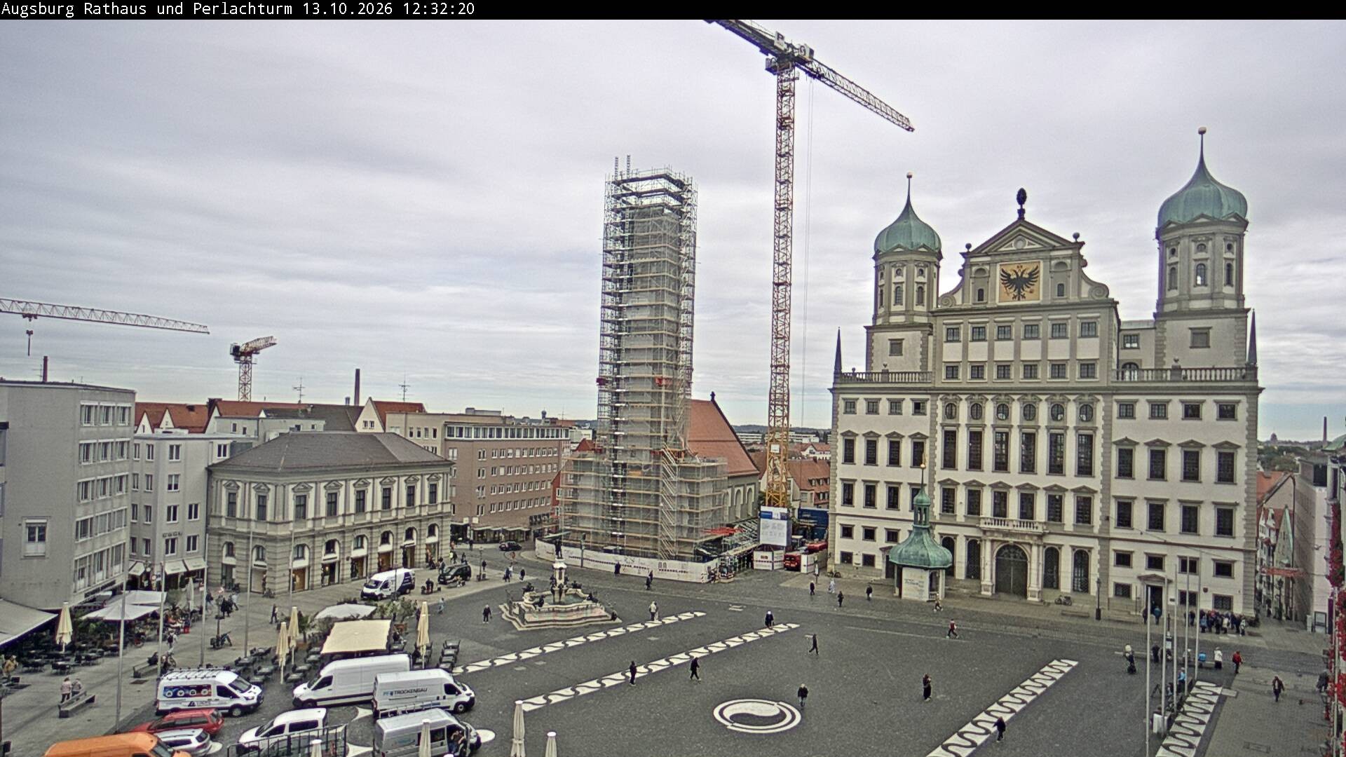 Archiv Foto Webcam Augsburger Rathausplatz und Perlachturm