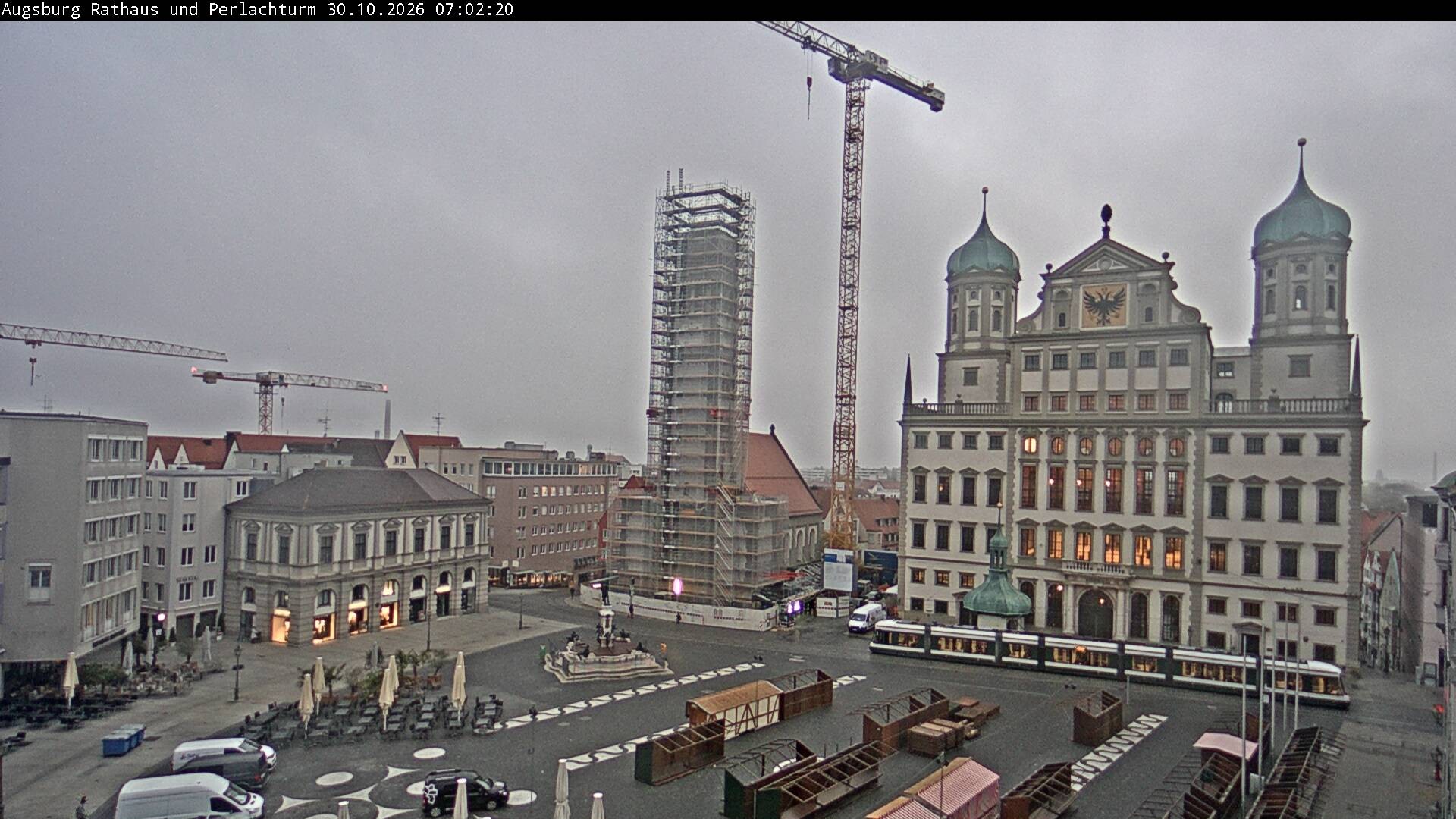 Archiv Foto Webcam Augsburger Rathausplatz und Perlachturm