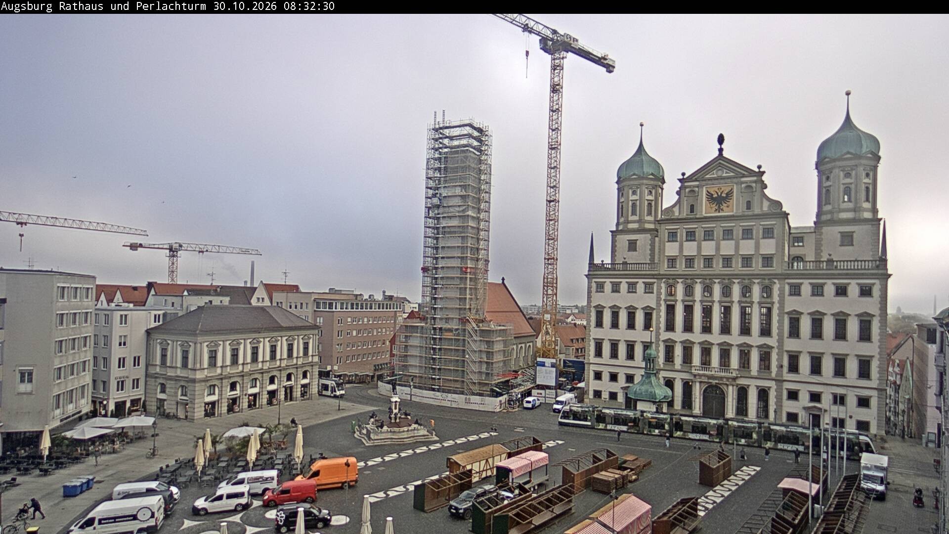 Archiv Foto Webcam Augsburger Rathausplatz und Perlachturm