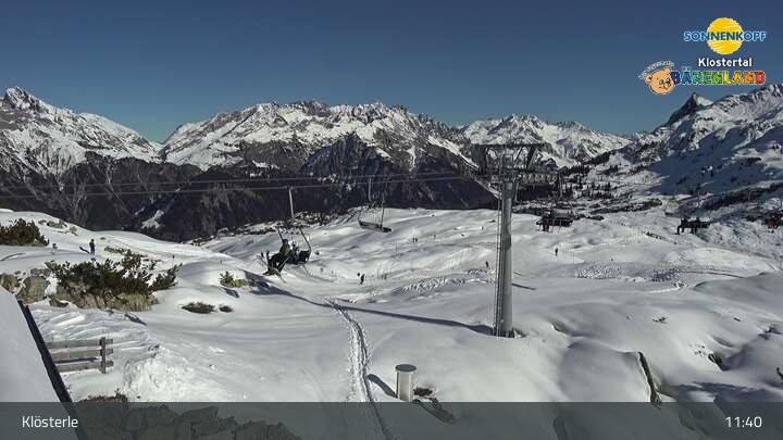 Archiv Foto Webcam Klösterle - Bergstation Riedkopf