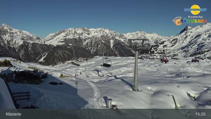 Archiv Foto Webcam Klösterle - Bergstation Riedkopf