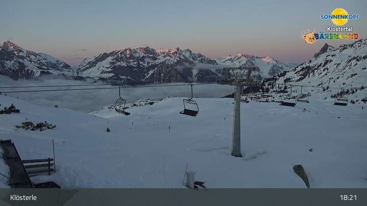 Archiv Foto Webcam Klösterle - Bergstation Riedkopf