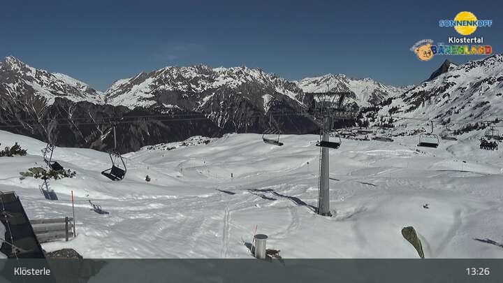 Archiv Foto Webcam Klösterle - Bergstation Riedkopf