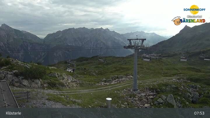 Archiv Foto Webcam Klösterle - Bergstation Riedkopf
