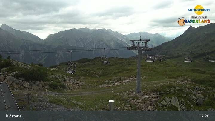 Archiv Foto Webcam Klösterle - Bergstation Riedkopf