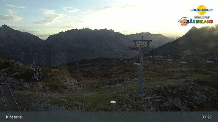 Archiv Foto Webcam Klösterle - Bergstation Riedkopf