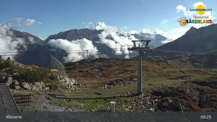Archiv Foto Webcam Klösterle - Bergstation Riedkopf