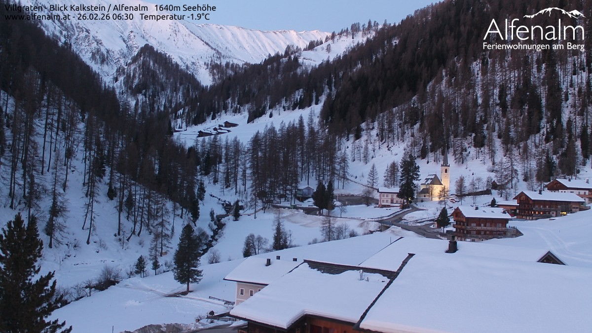 Archived image Webcam Villgratental valley