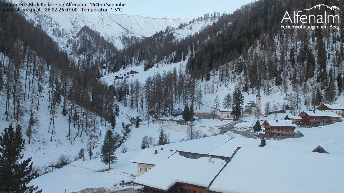Archived image Webcam Villgratental valley