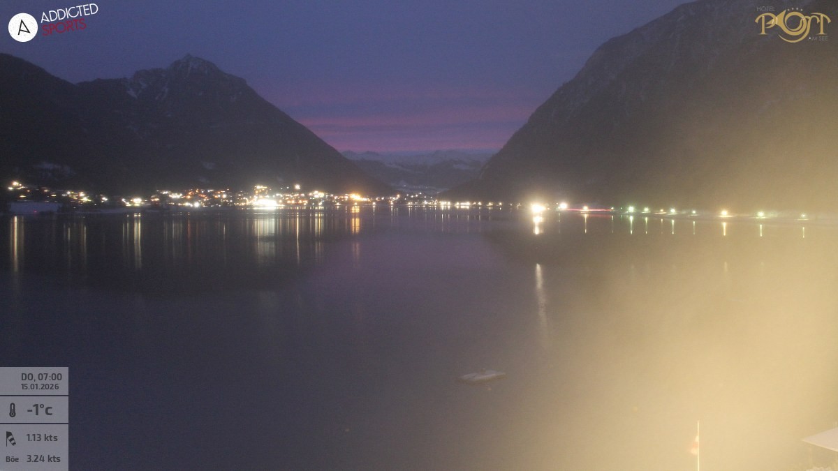 Archiv Foto Webcam Achensee: Blick vom Hotel Post am Achensee