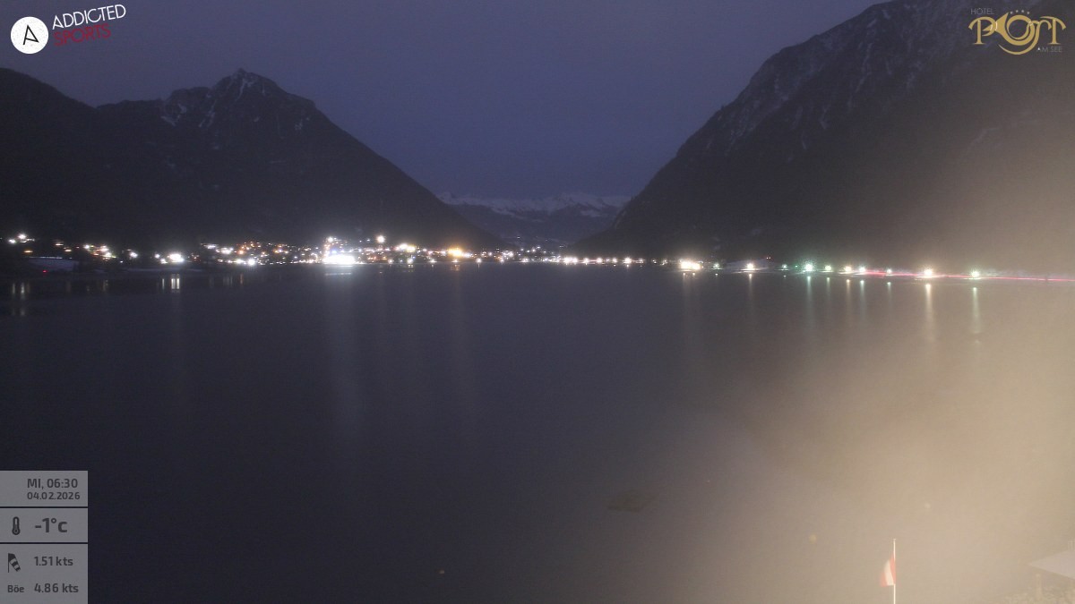 Archiv Foto Webcam Achensee: Blick vom Hotel Post am Achensee