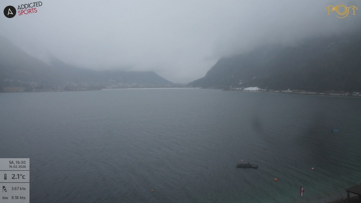 Archiv Foto Webcam Achensee: Blick vom Hotel Post am Achensee