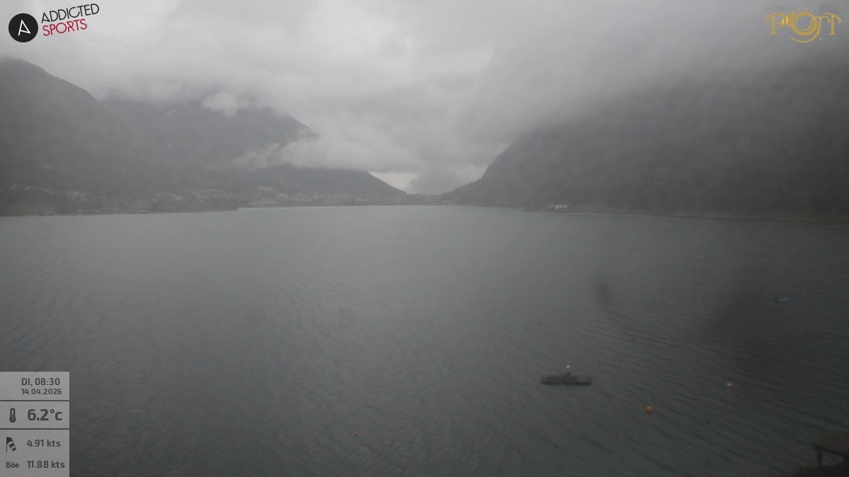 Archiv Foto Webcam Achensee: Blick vom Hotel Post am Achensee