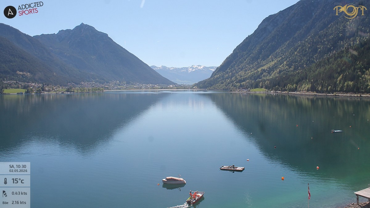 Archiv Foto Webcam Achensee: Blick vom Hotel Post am Achensee