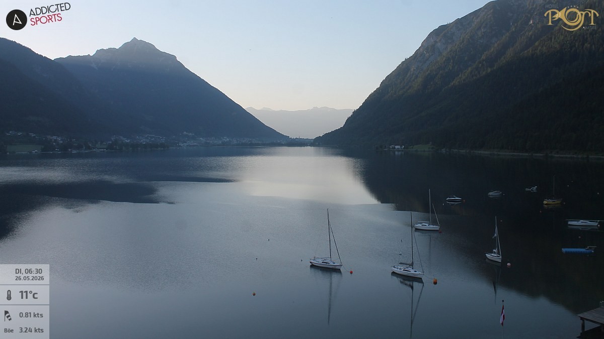 Archiv Foto Webcam Achensee: Blick vom Hotel Post am Achensee