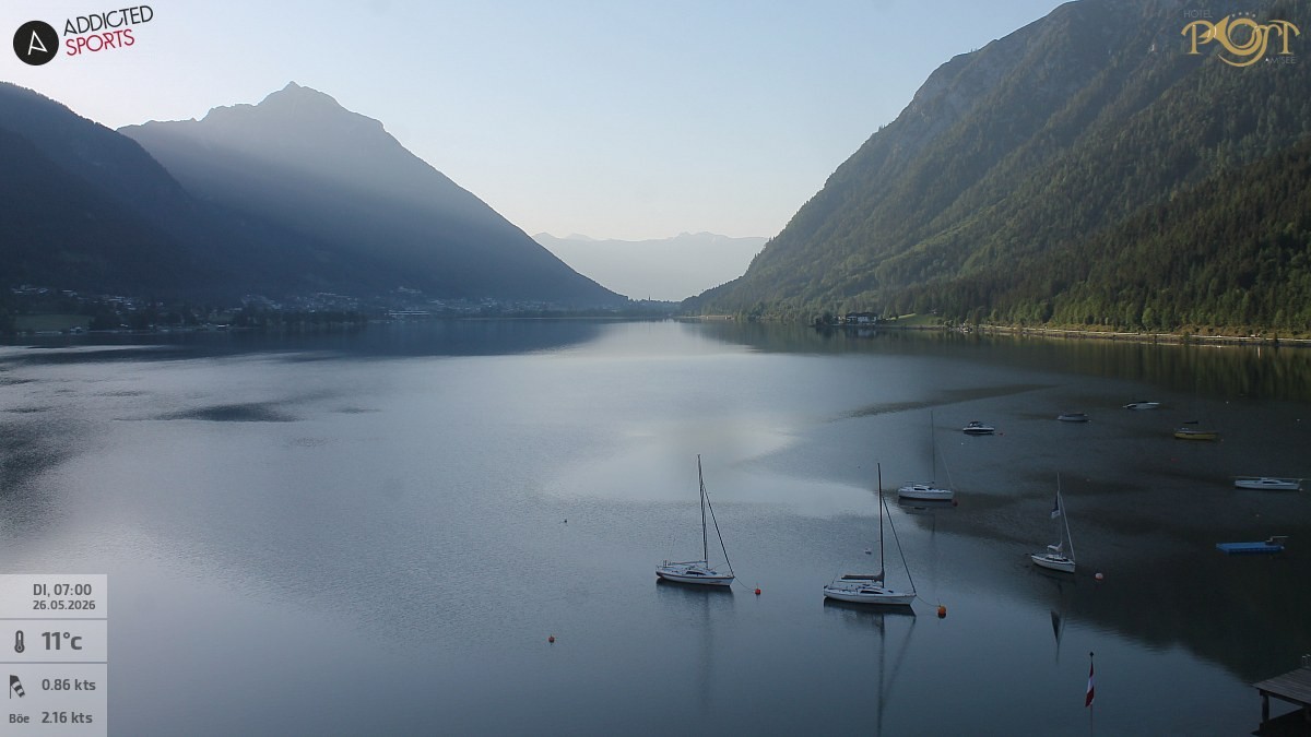 Archiv Foto Webcam Achensee: Blick vom Hotel Post am Achensee