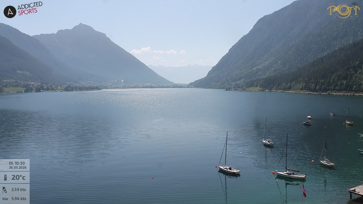 Archiv Foto Webcam Achensee: Blick vom Hotel Post am Achensee