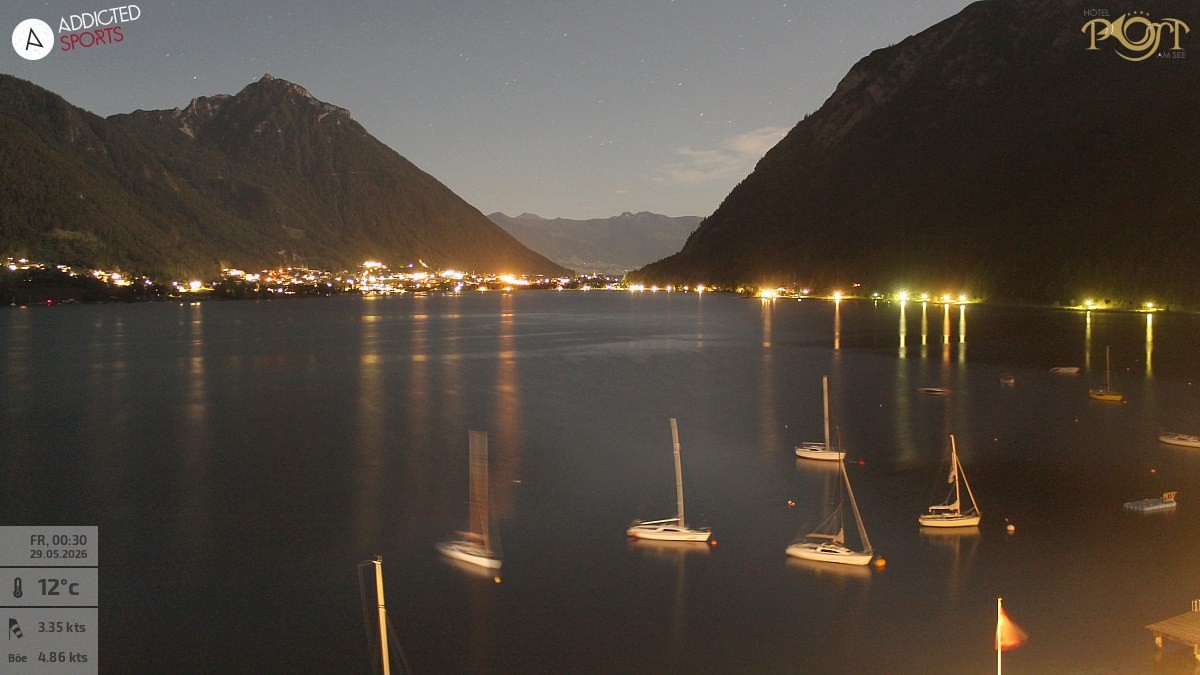 Archiv Foto Webcam Achensee: Blick vom Hotel Post am Achensee