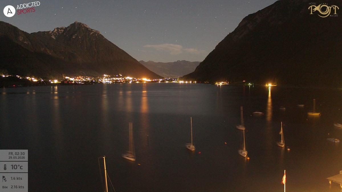 Archiv Foto Webcam Achensee: Blick vom Hotel Post am Achensee